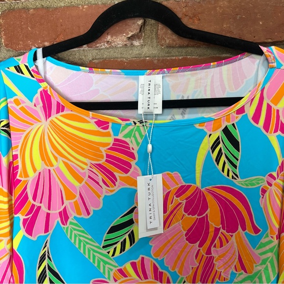 Trina Turk NWT Women's Poppy Cascading-Sleeve Tunic SWIM Cover-Up Large vacation - Picture 7 of 12
